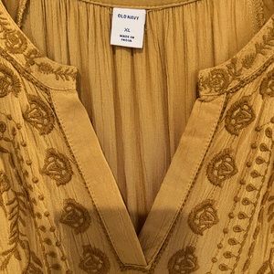 Old Navy LS Gold Maxi Dress EUC